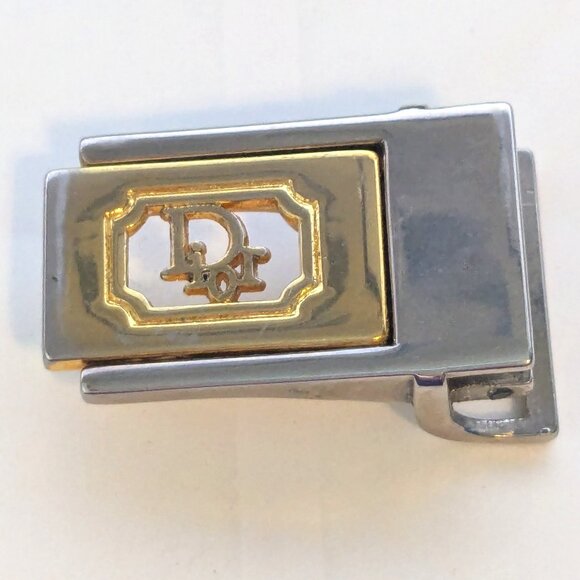 Dior Other - Vintage DIOR Christian Dior Two Tone Gold Silver Belt Buckle